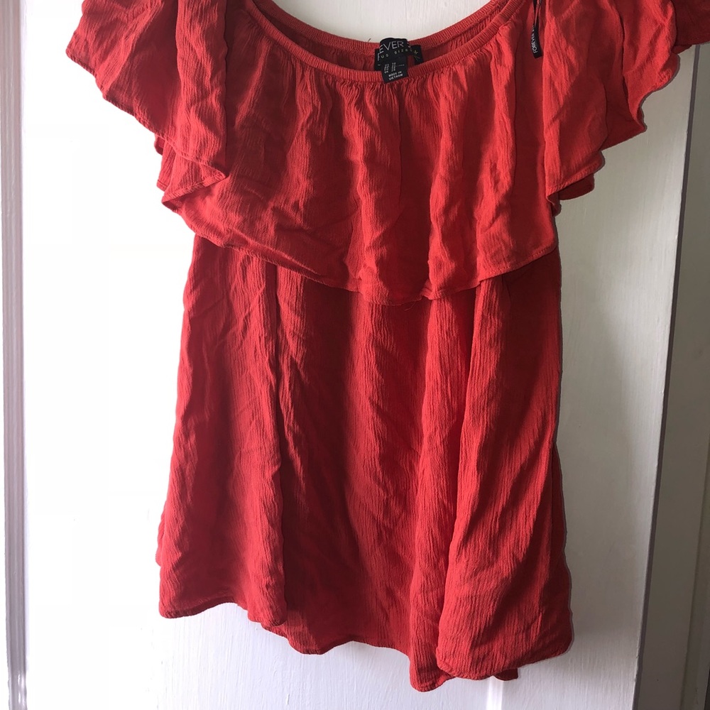 Sexy Burnt Orange Off the shoulder top